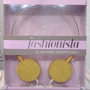 NIB Fashionista Gold Glam Wire Headphones PRICE FIRM